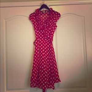 Retro timeless red and white polka dot dress